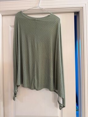 Nursing Soft Green Modal Top with White Cross Print nursing poncho